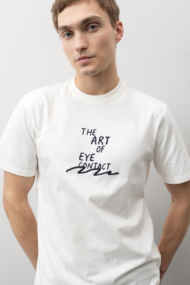 Beige Slogan Regular T-shirt