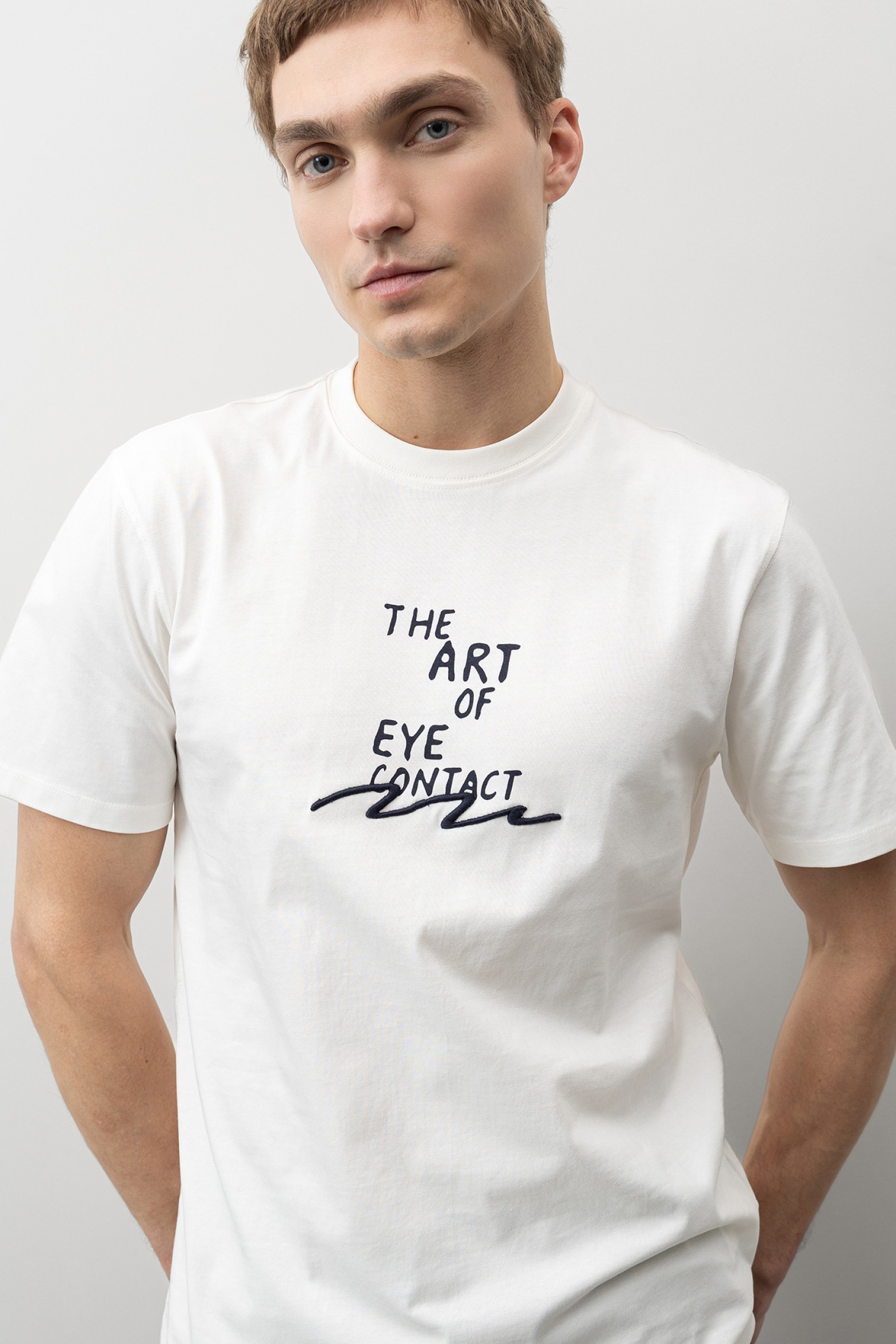 Beige Slogan Regular T-shirt
