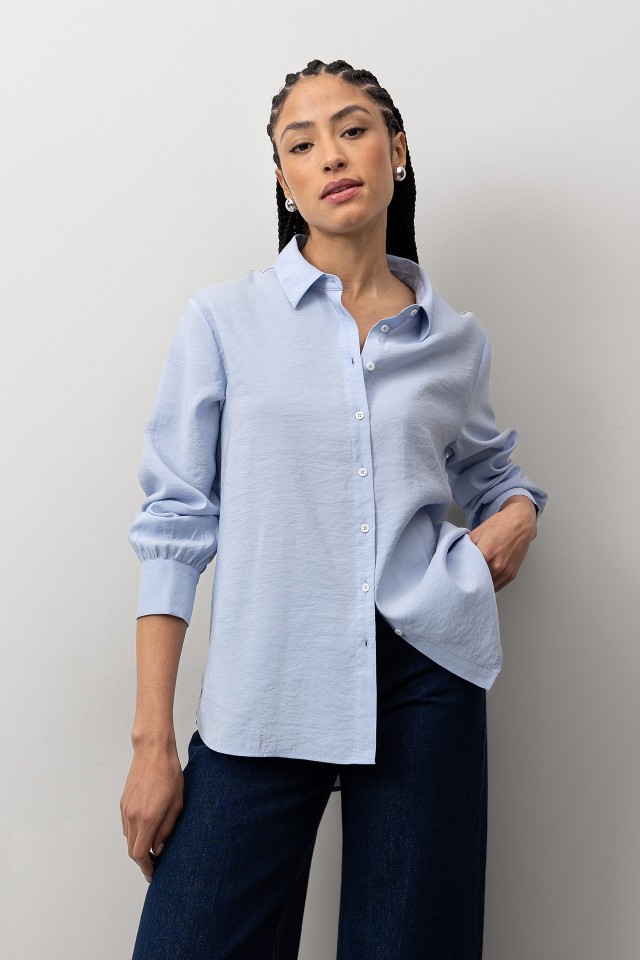 Camisas L/S Azul