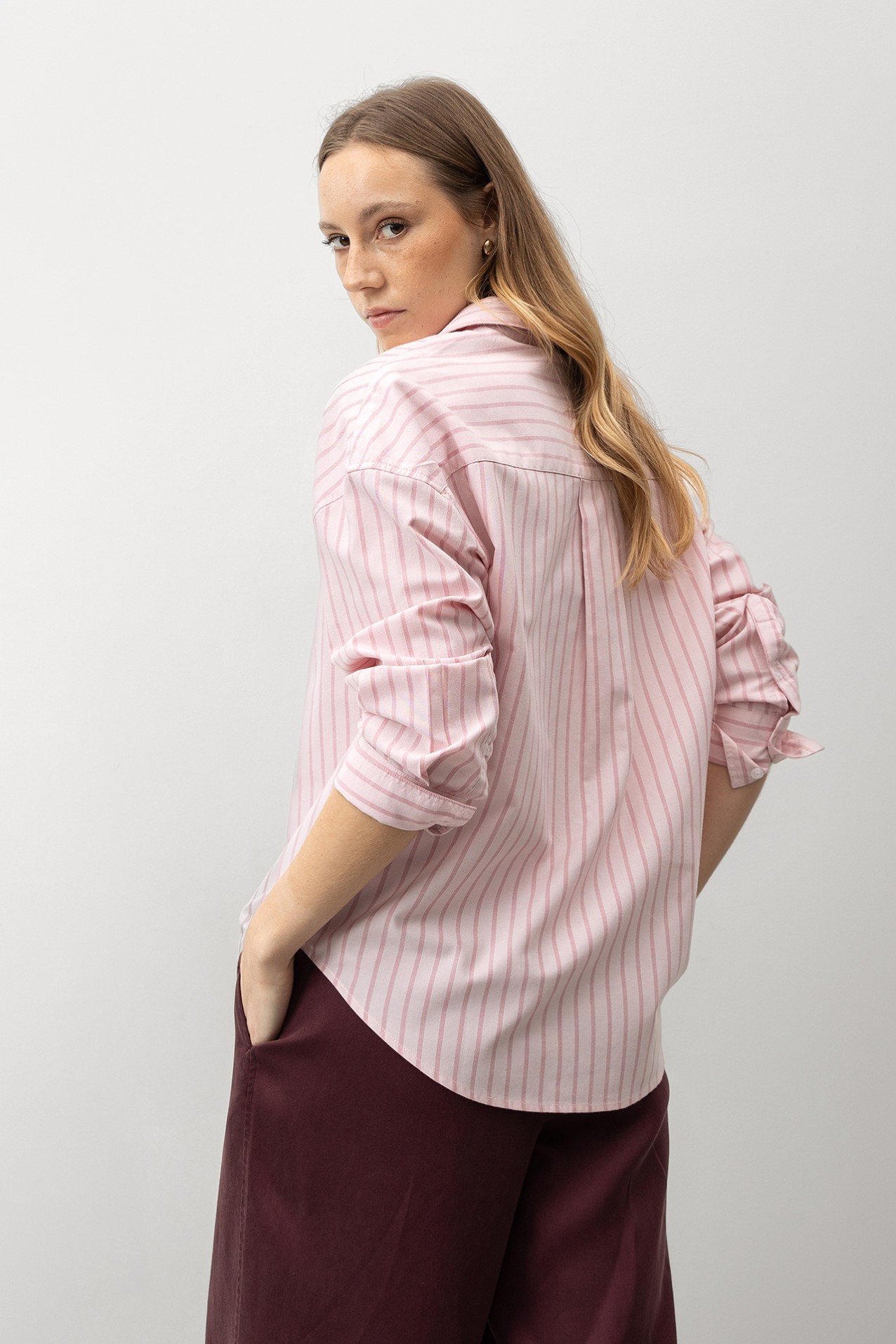 Pink Striped Relaxed Shirt