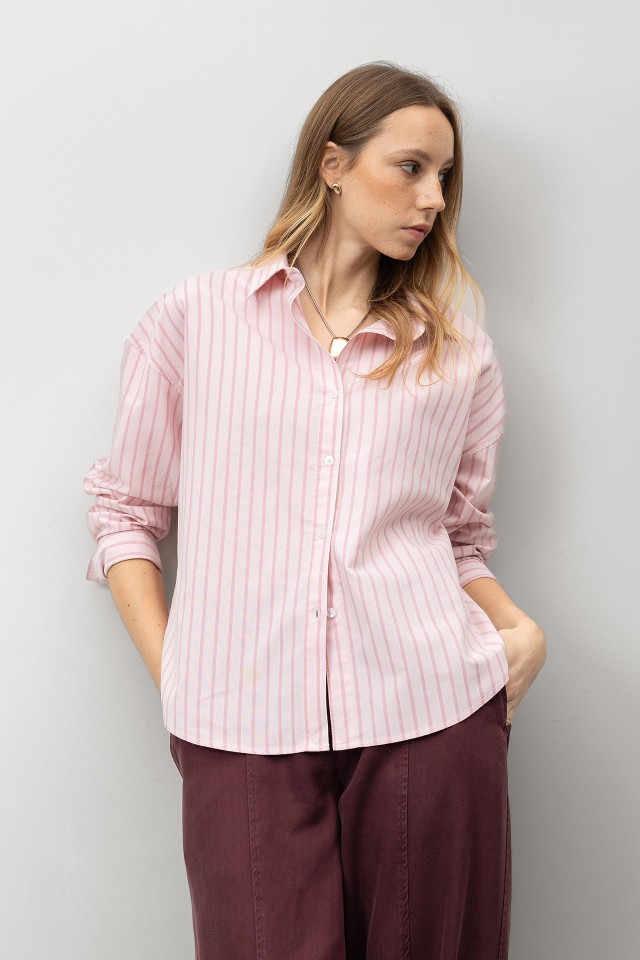 Pink Striped Relaxed Shirt Pink Striped Relaxed Shirt