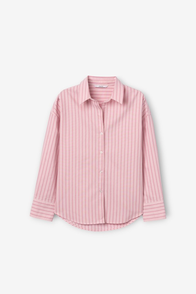 Pink Striped Relaxed Shirt