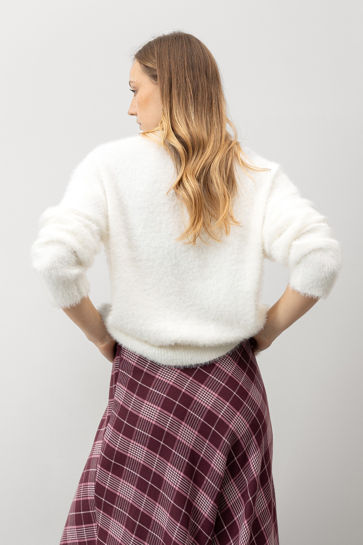 Beige V-Neck Sweater