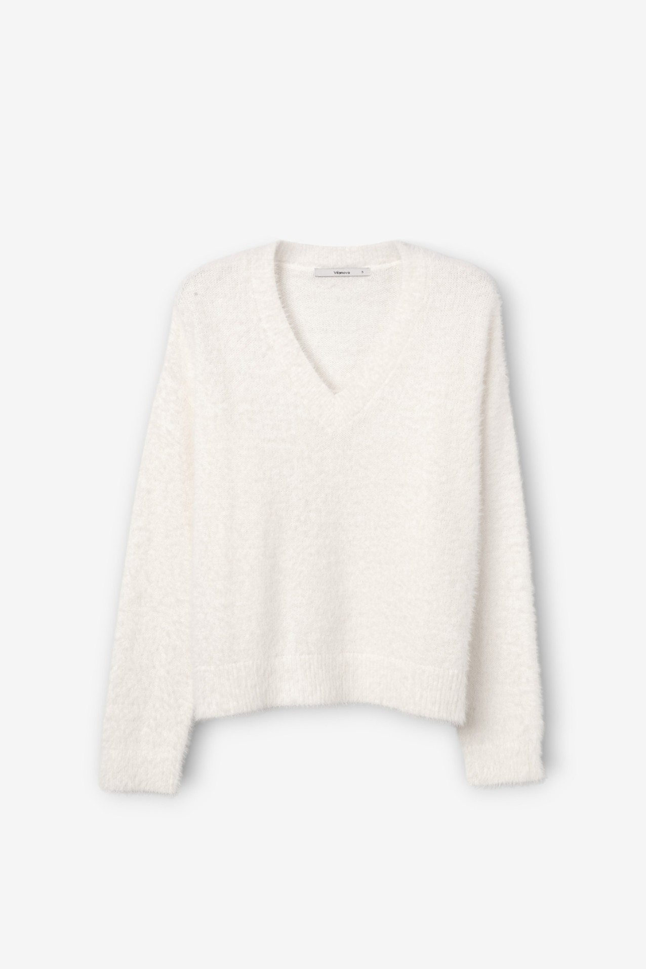 Beige V-Neck Sweater