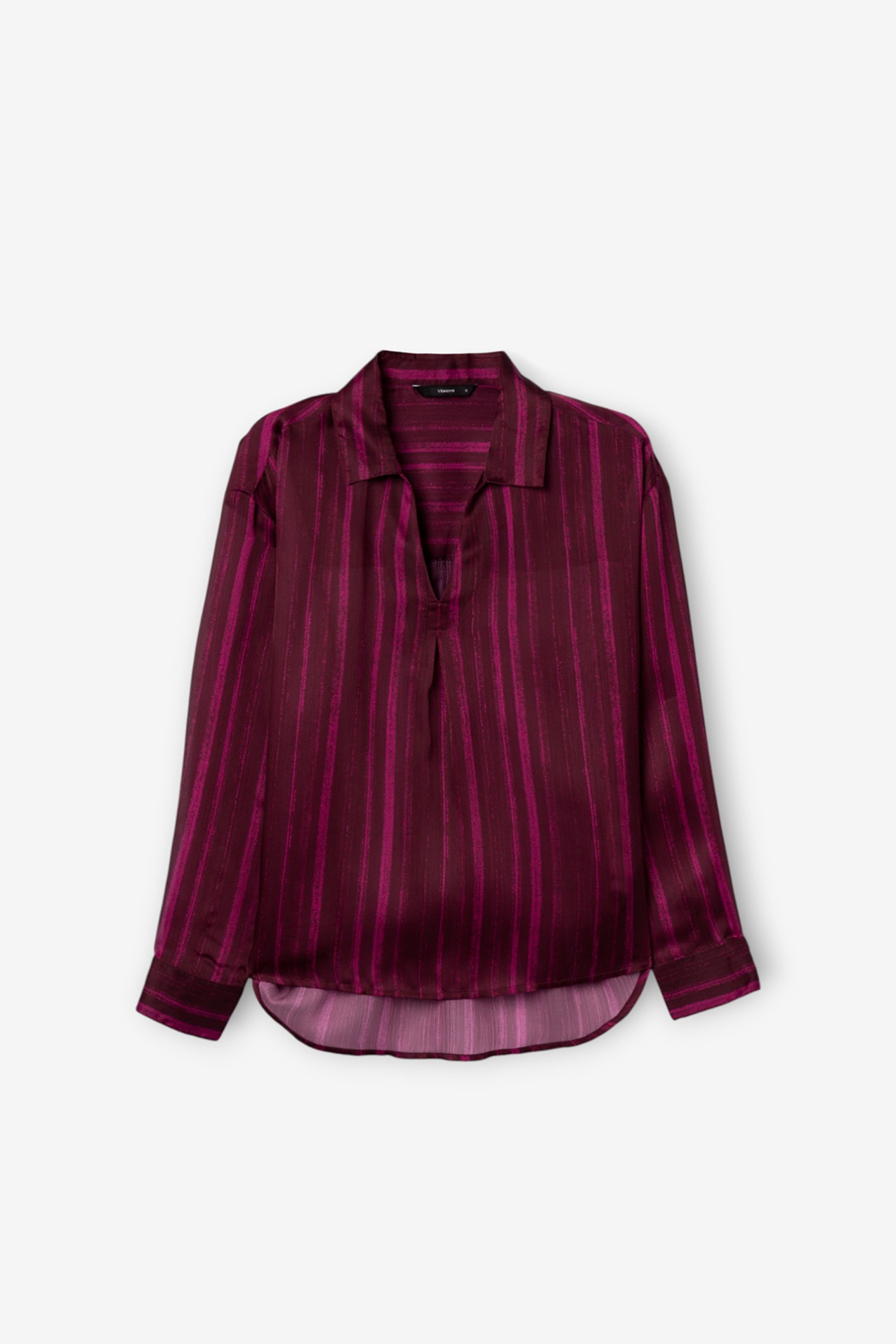 Red Striped Long Sleeve Blouse