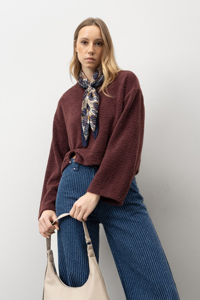 Dark Red Oversized Sweater