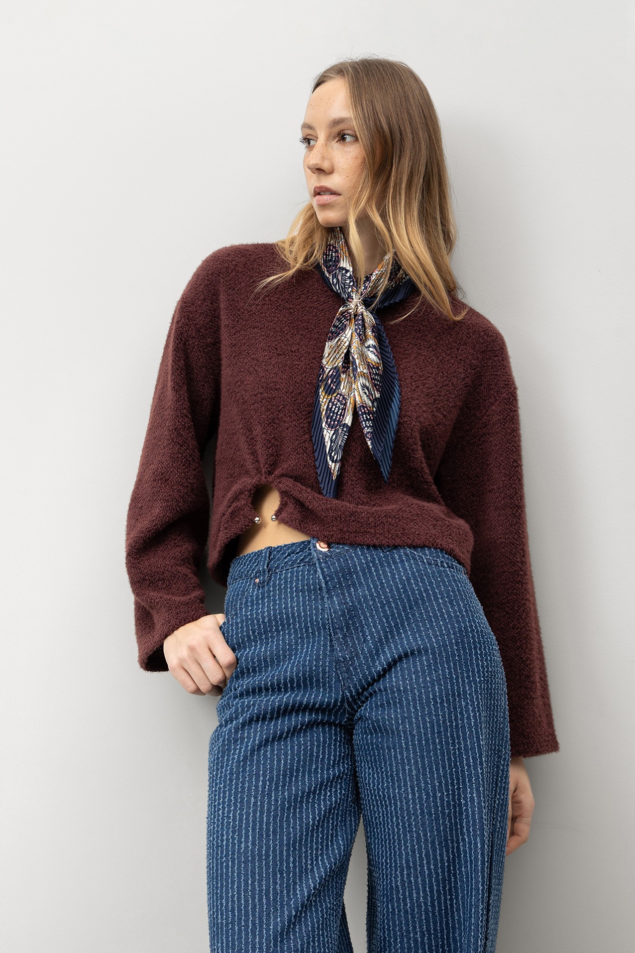 Dark Red Oversized Sweater