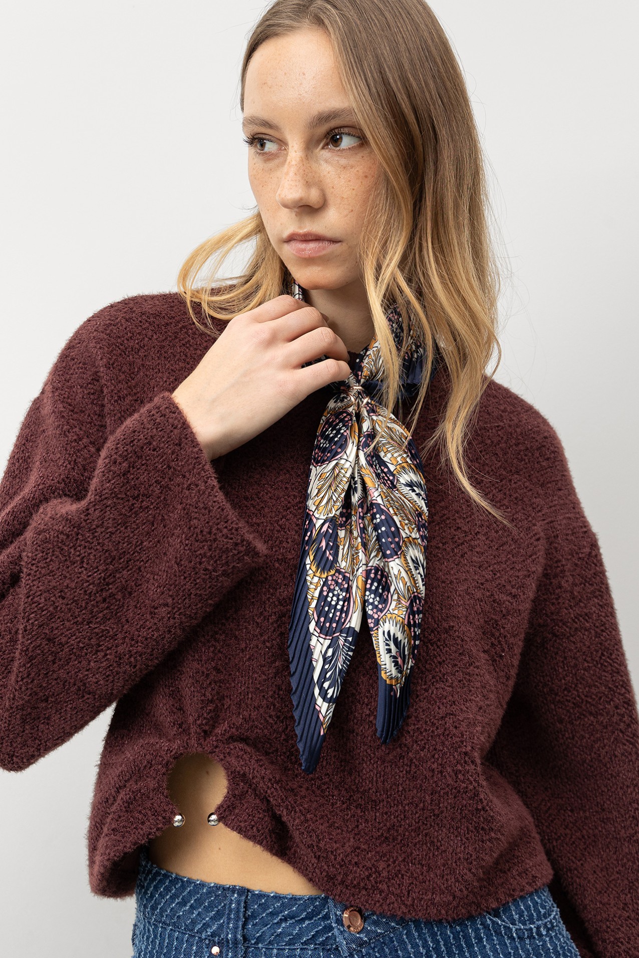 Dark Red Oversized Sweater