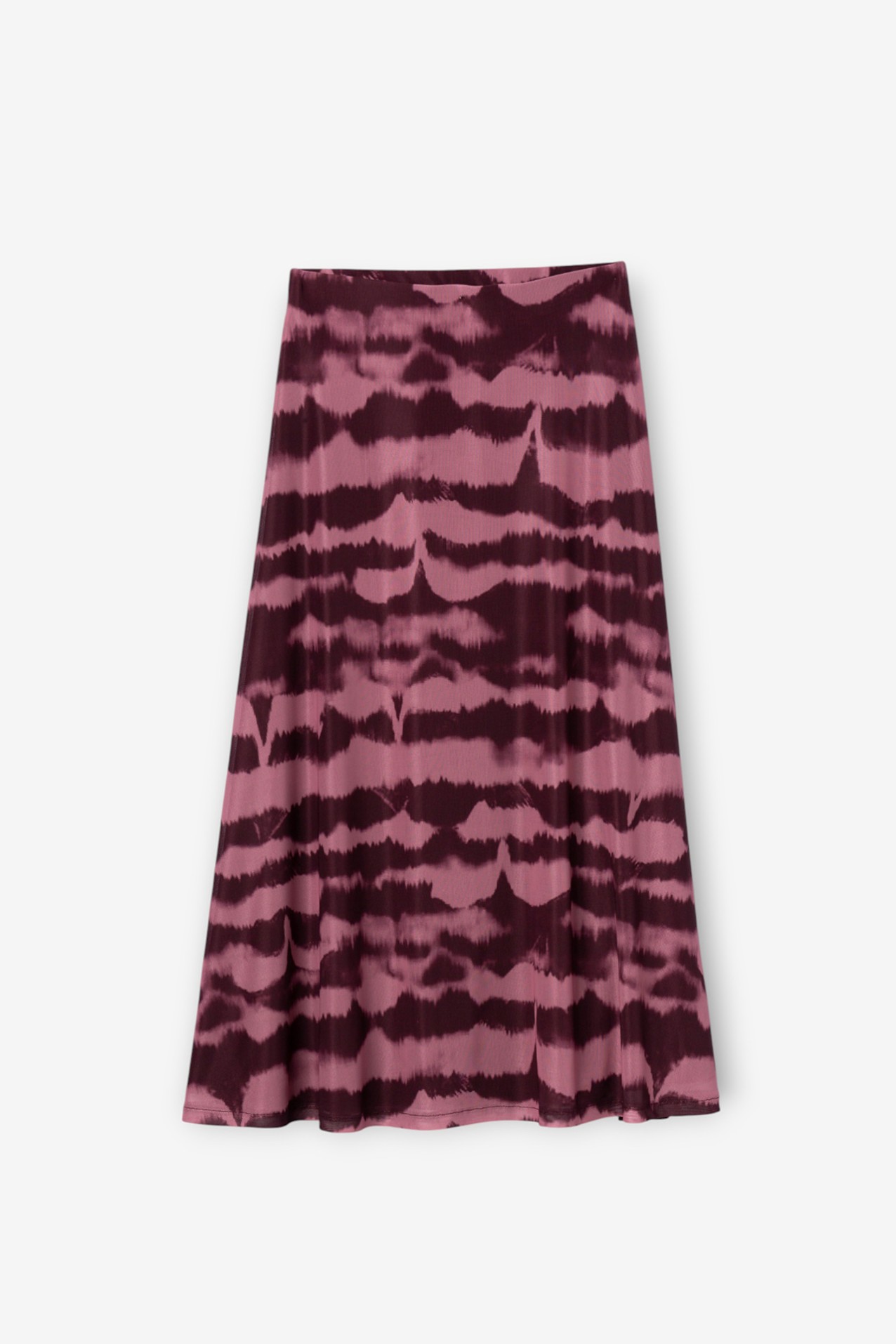 Abstract Pink Midi Skirt
