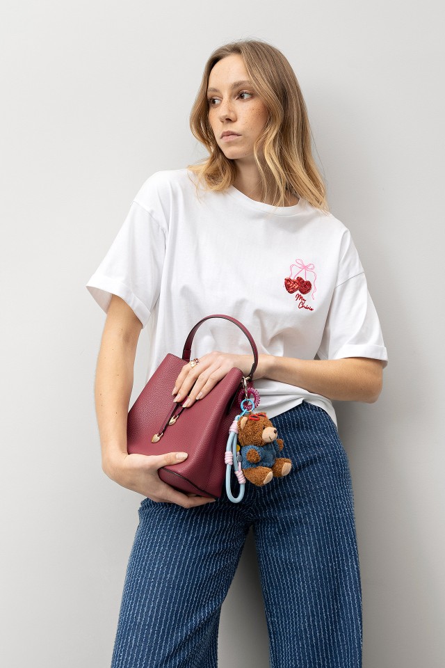 White Cherry Embroidered Tee White Cherry Embroidered Tee