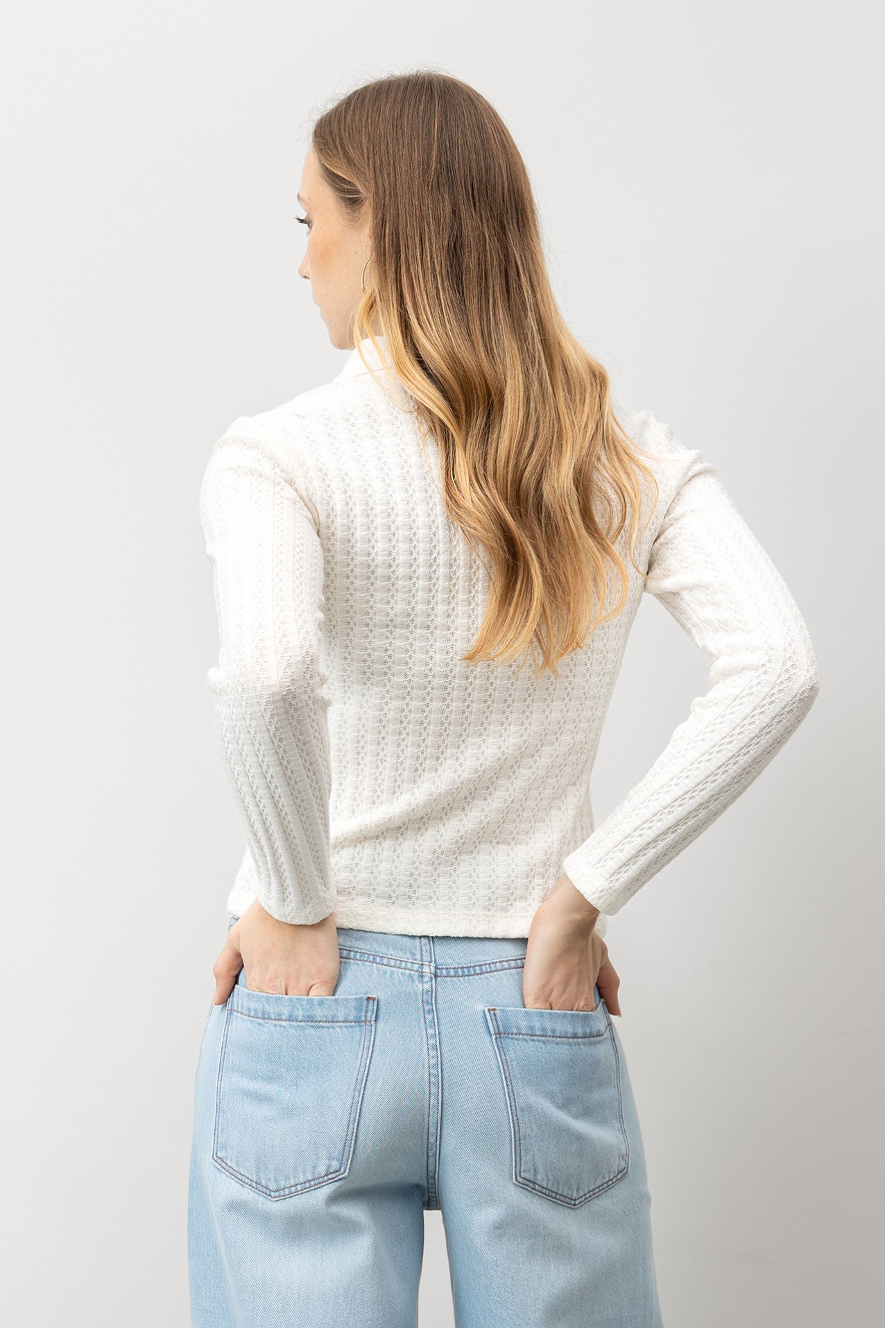 Beige Textured Slim T-shirt