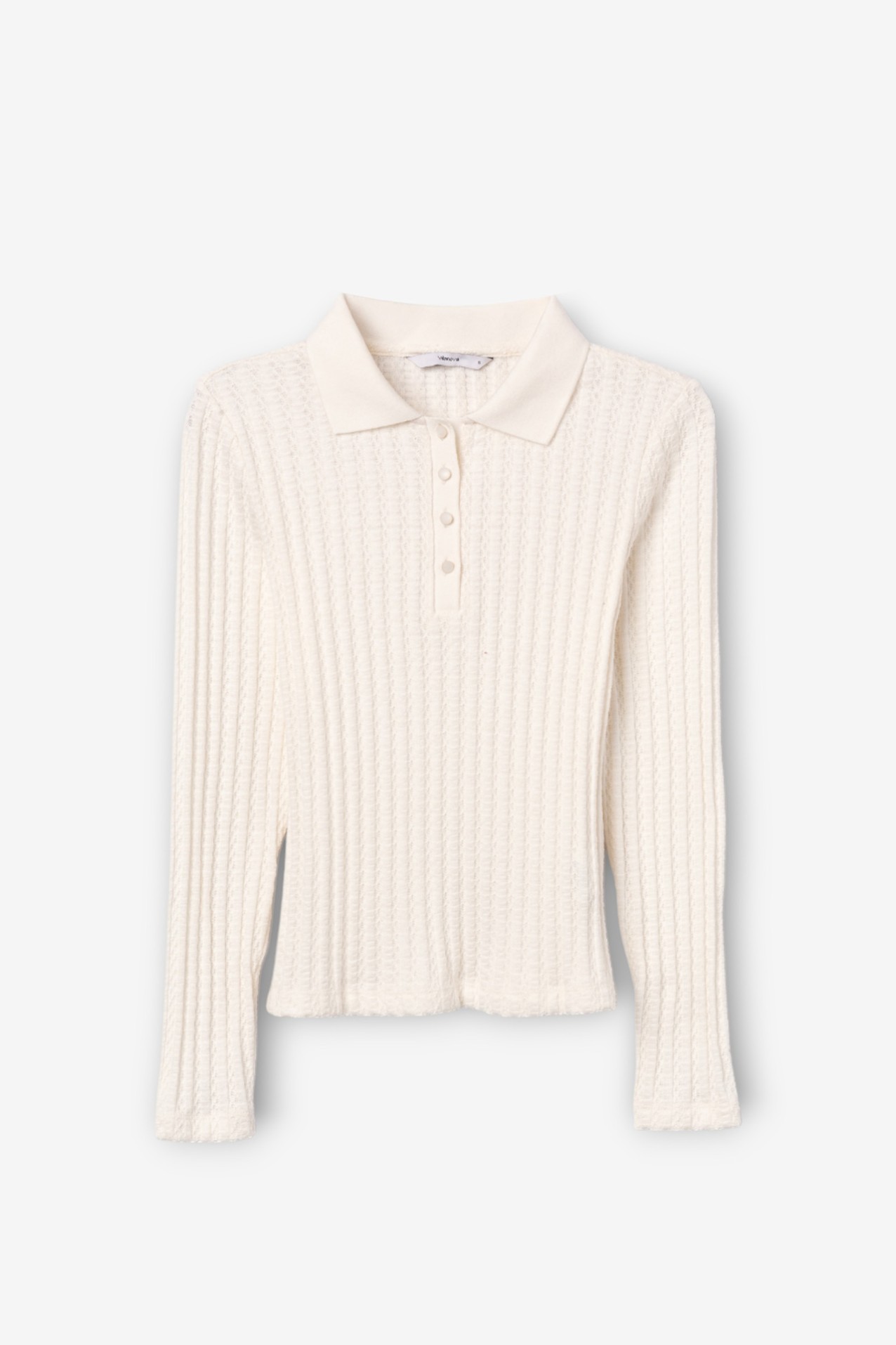 Beige Textured Slim T-shirt