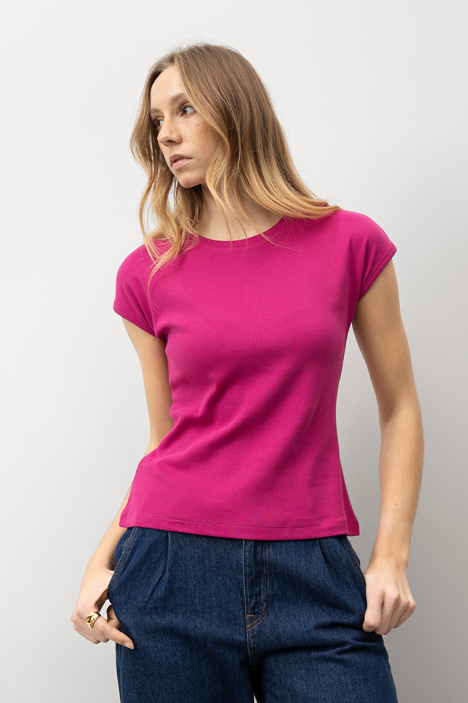 Vibrant Pink Slim T-Shirt