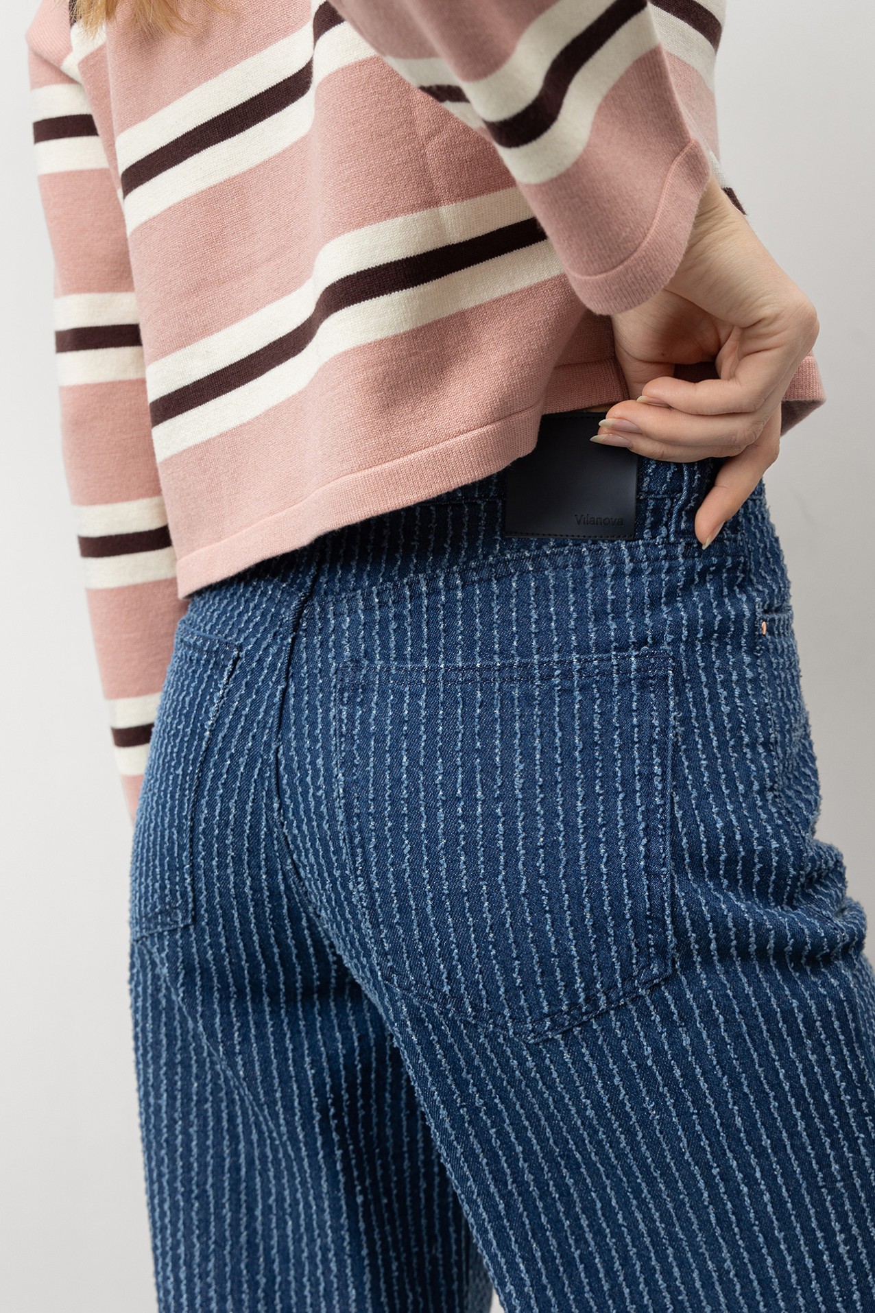 Wide Leg Striped Jeans