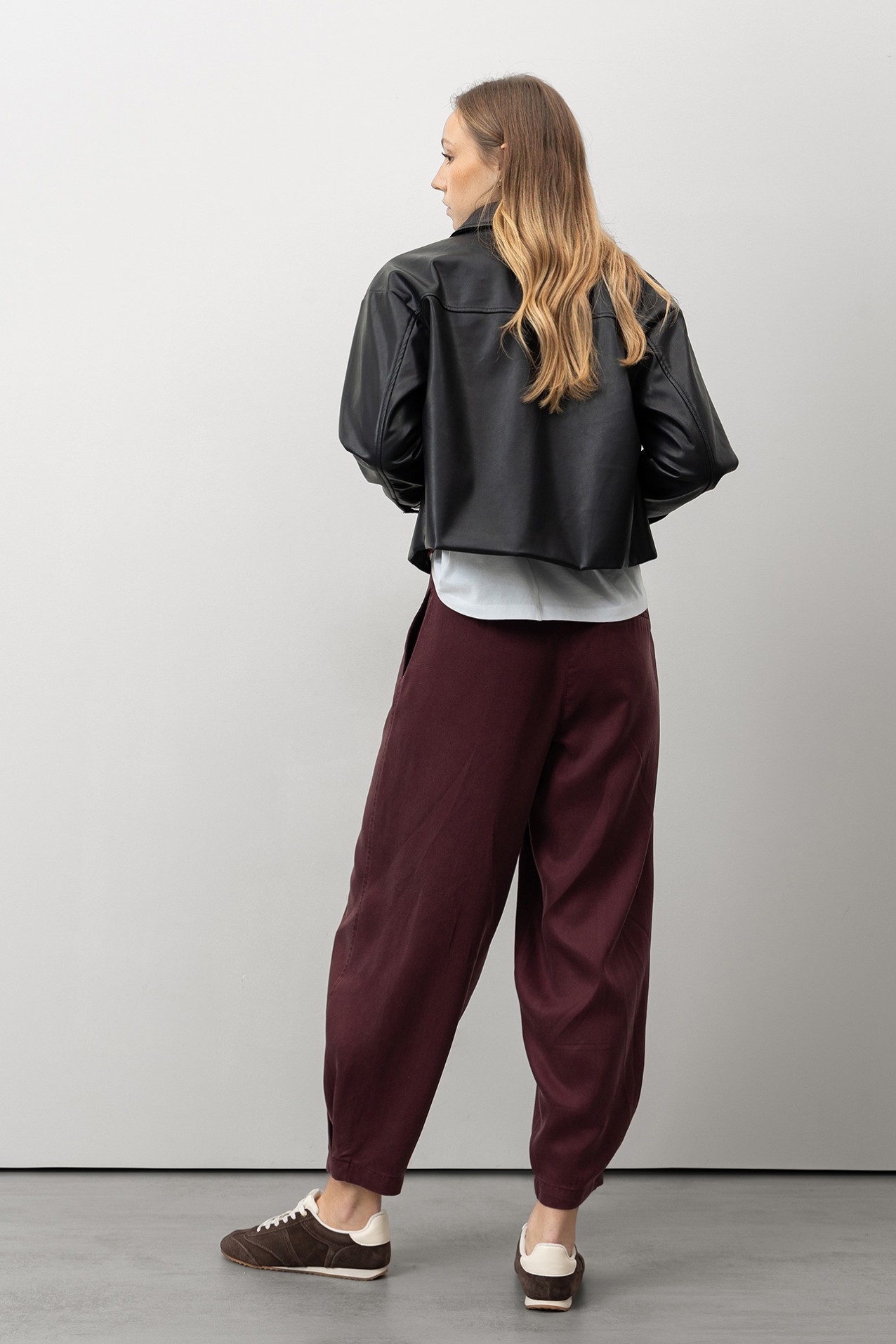 Burgundy Balloon Trousers