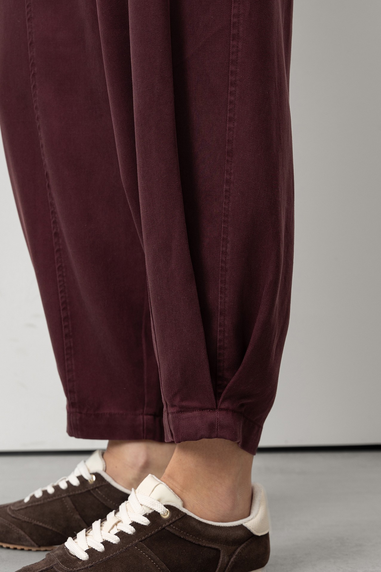 Burgundy Balloon Trousers