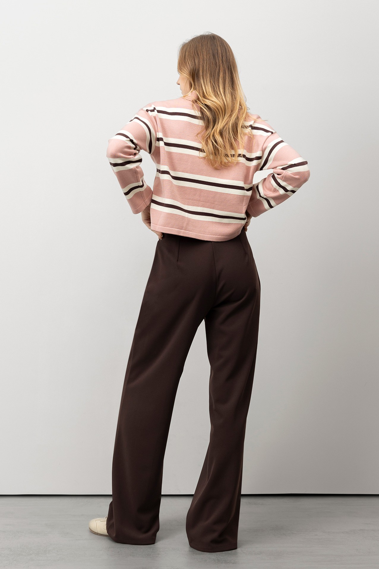 Dark Brown Wide Leg Trousers