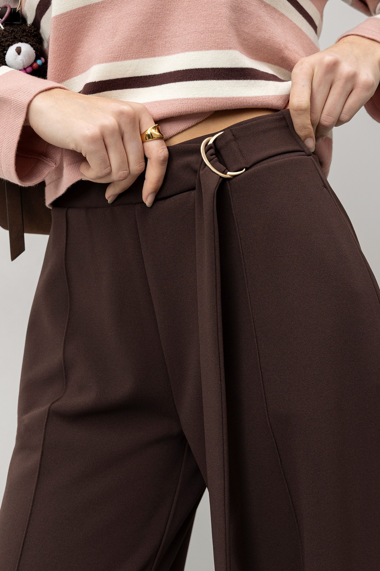 Dark Brown Wide Leg Trousers
