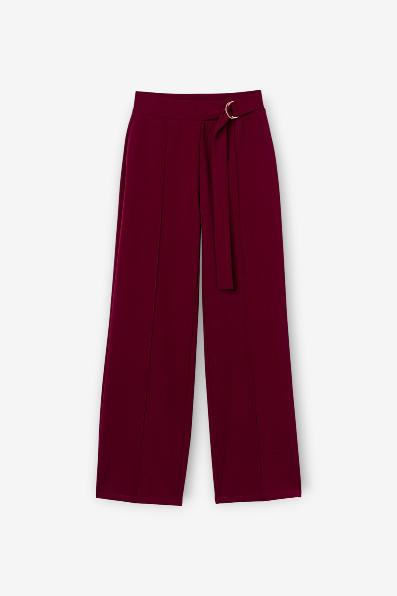 Wide Leg Burgundy Trousers