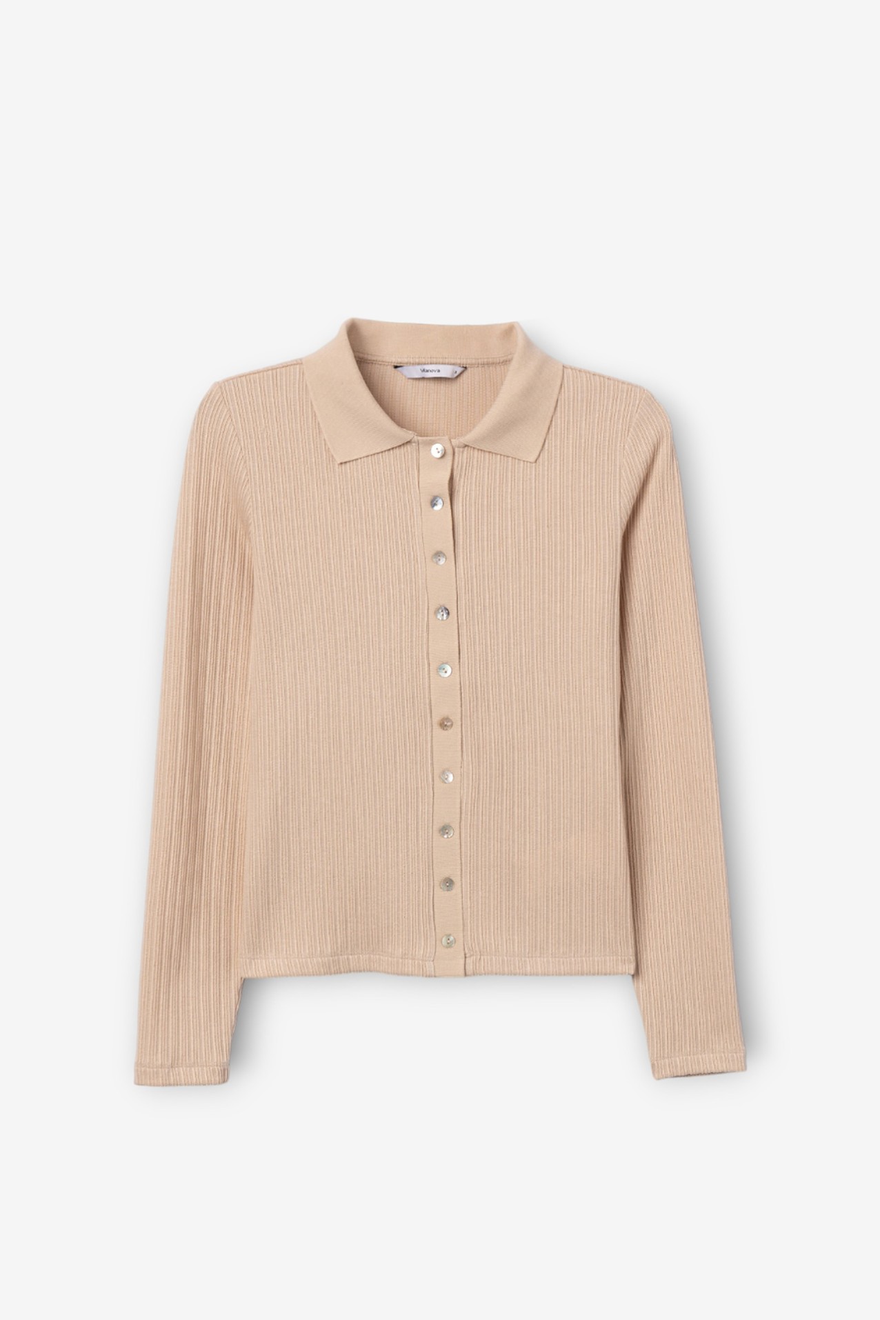 Beige Slim Long Sleeve Tee