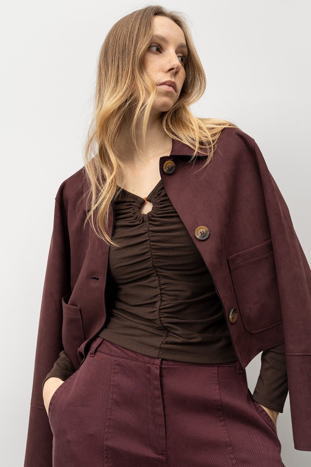 Brown Slim Long Sleeve Tee