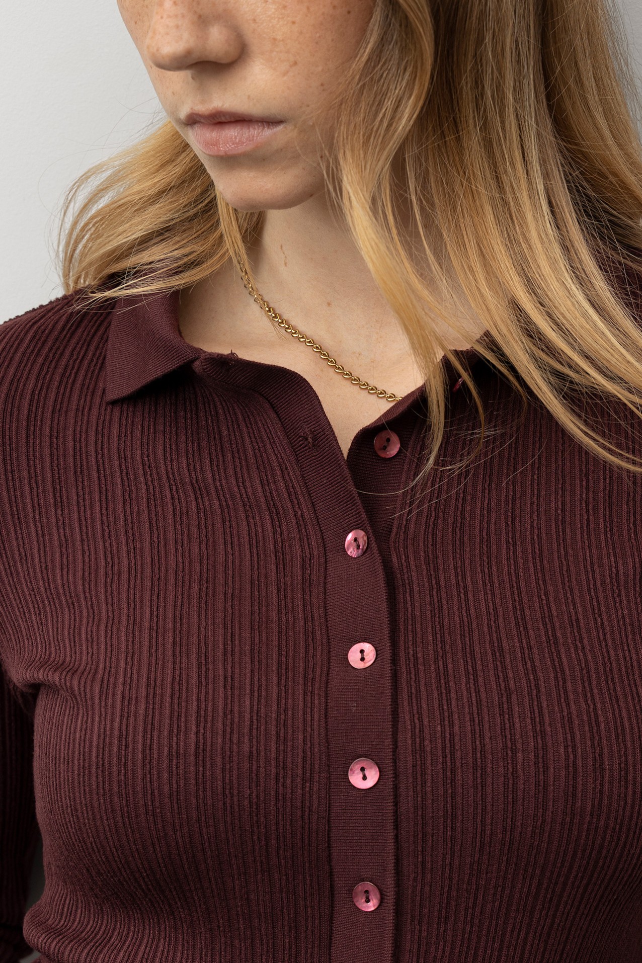 Camisola Slim Cor-de-vinho