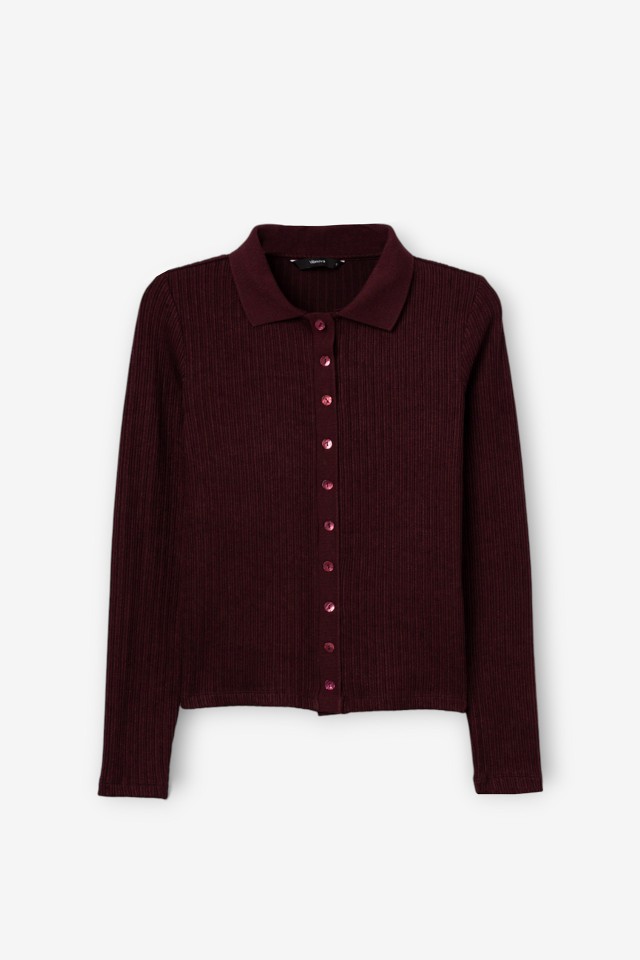 Camisola Slim Cor-de-vinho Camisola Slim Cor-de-vinho