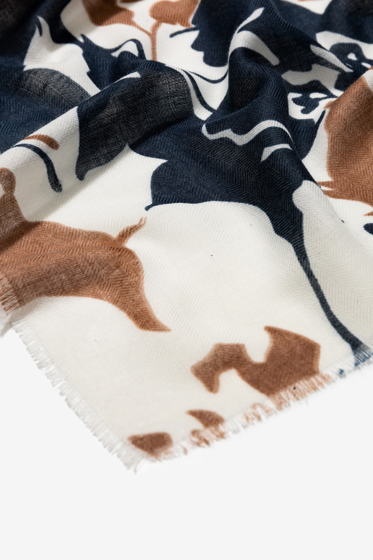 Len�o Floral Azul e Castanho