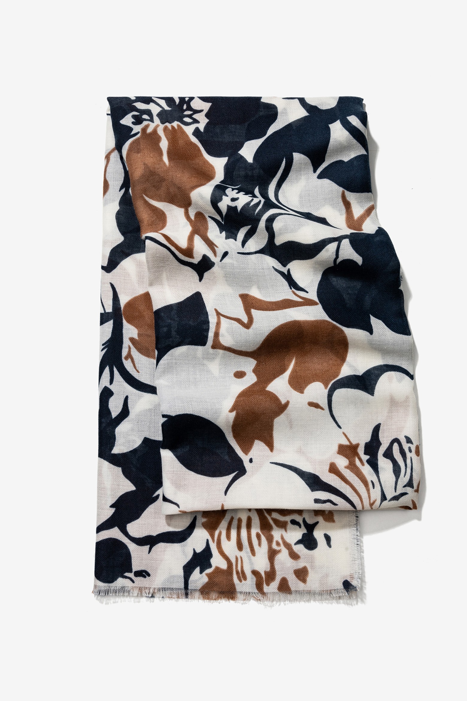 Len�o Floral Azul e Castanho