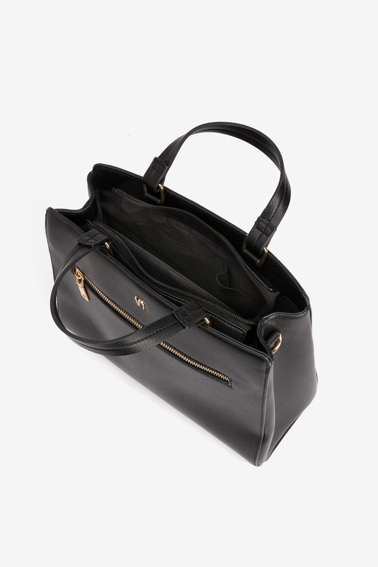 Black Handbag with Gold Details