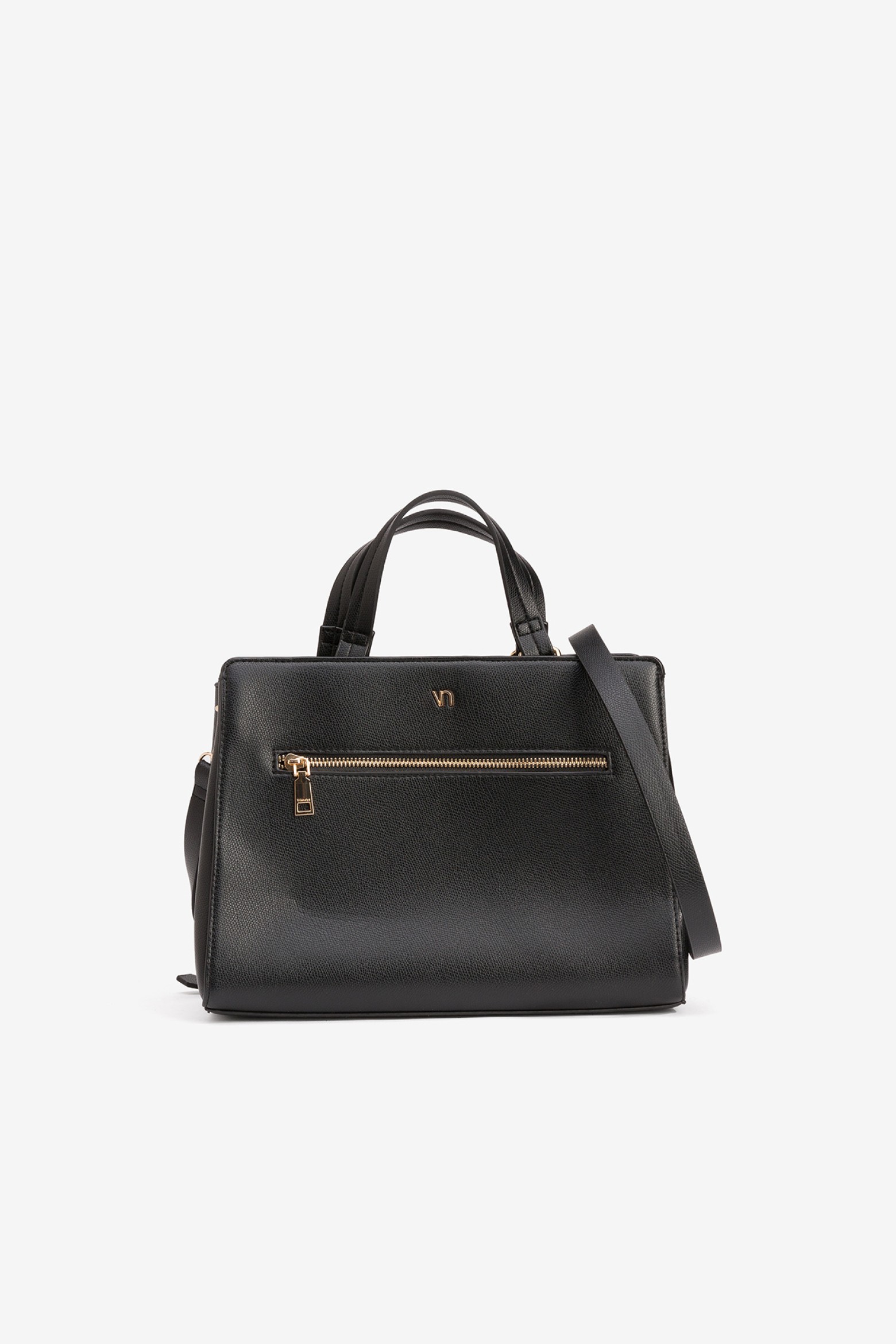 Black Handbag with Gold Details