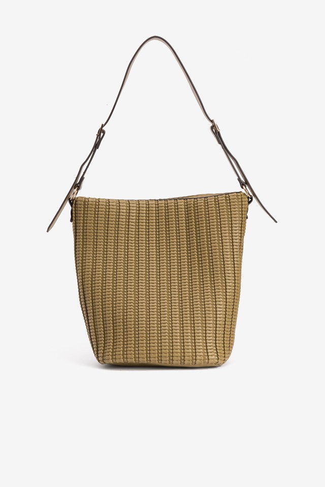 Green Textured Handbag