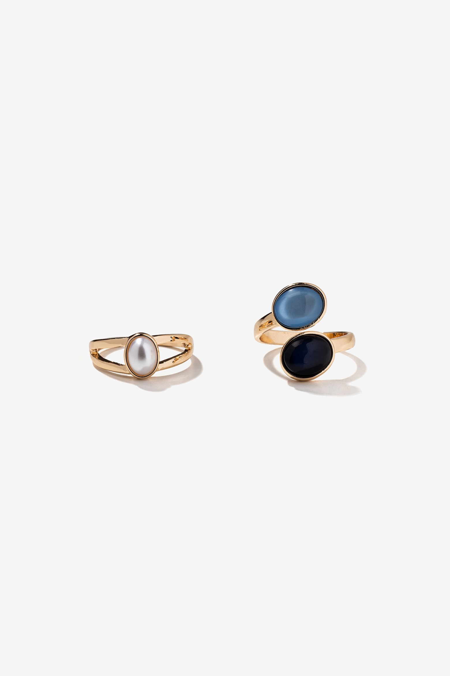 Gold Oval Stone Rings