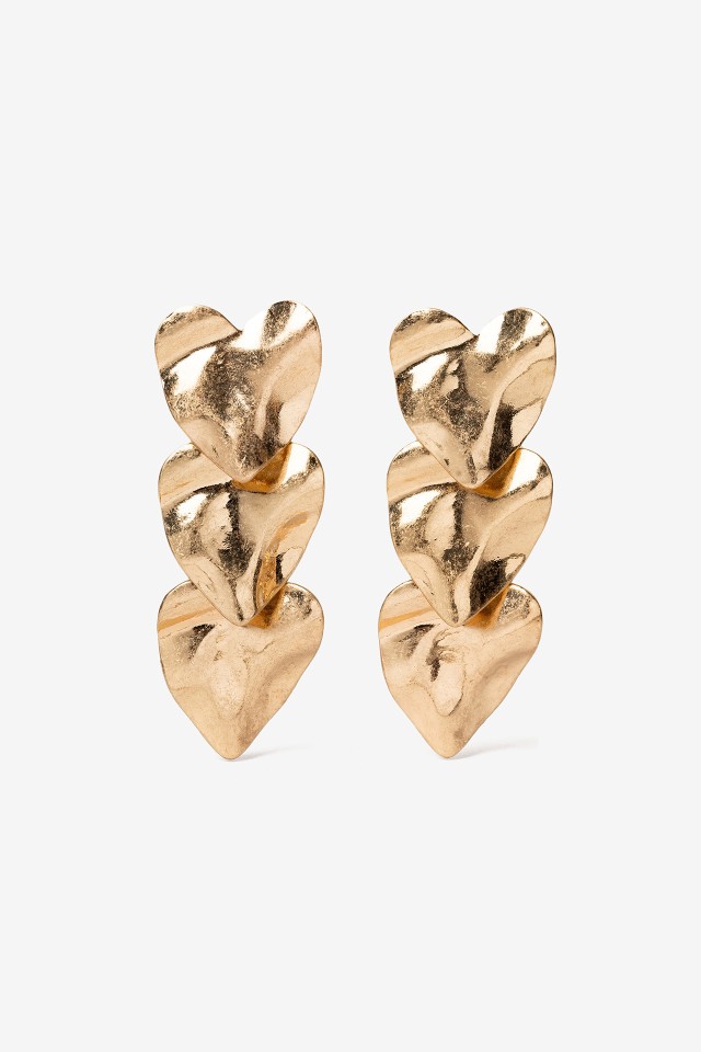 Gold Heart Earrings