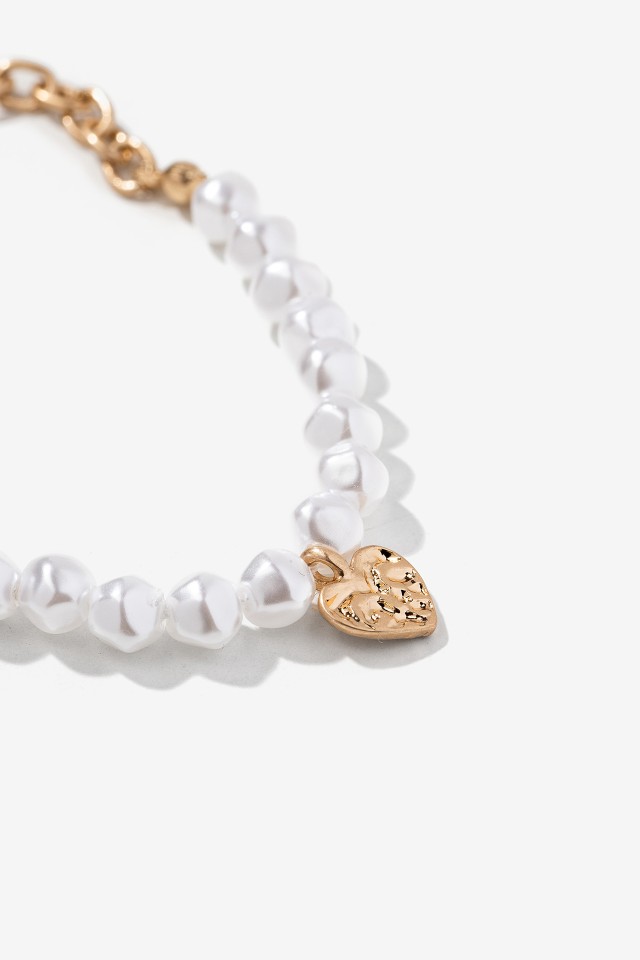 Gold Pearl Heart Bracelet Gold Pearl Heart Bracelet