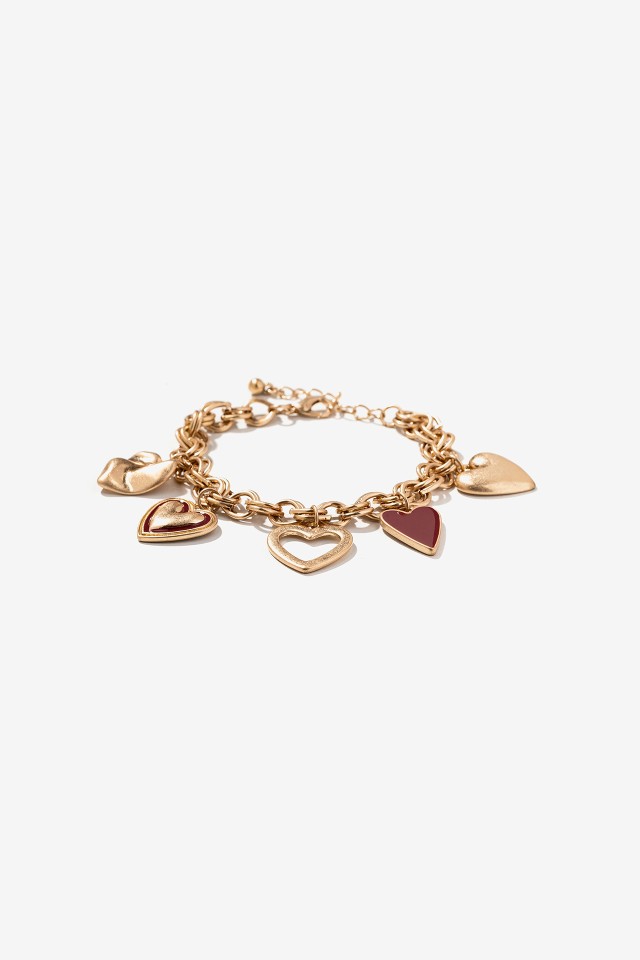 Gold Heart Charm Bracelet