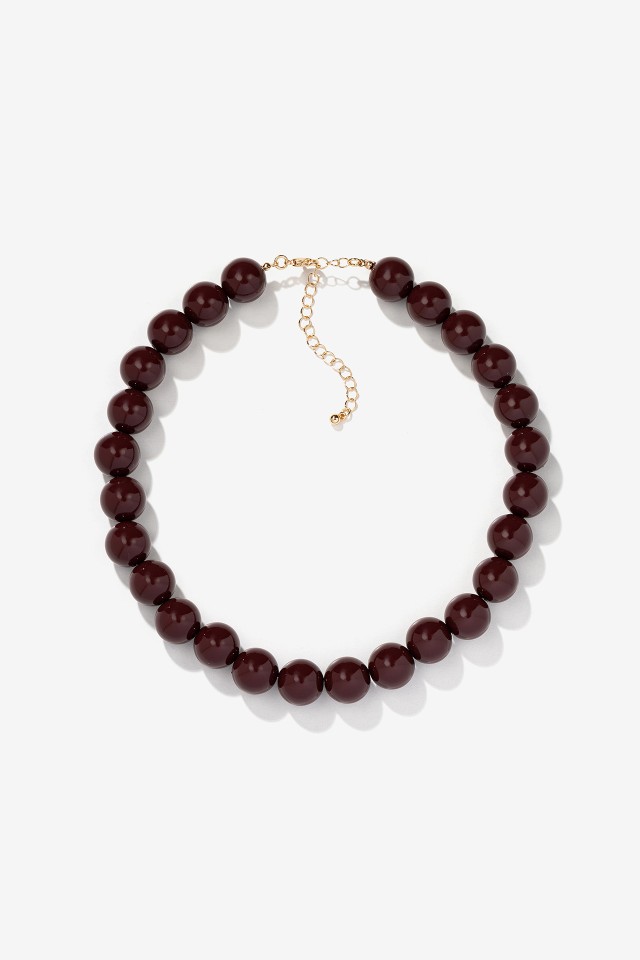 Chunky Red Bead Necklace