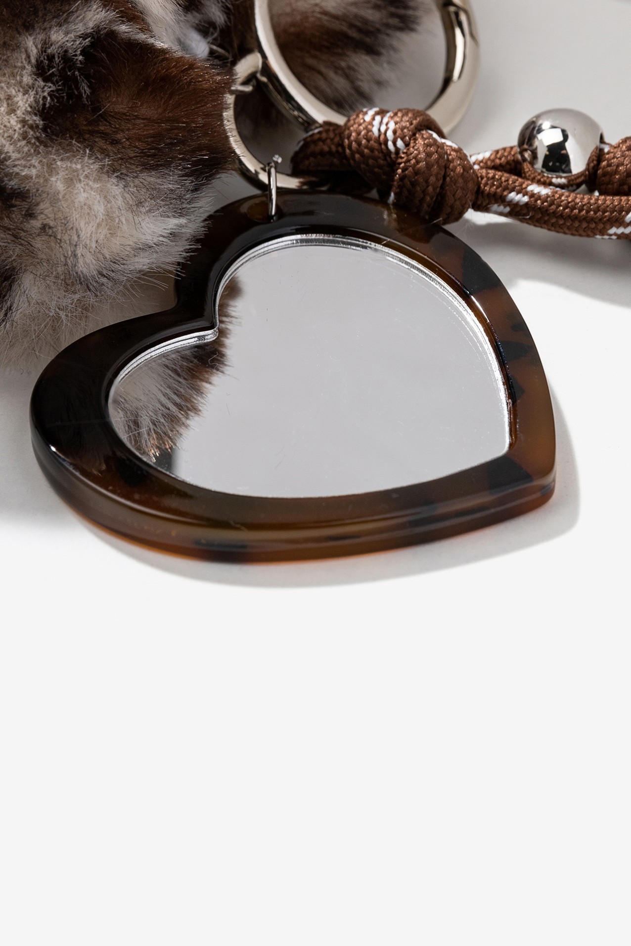 Brown Plush Heart Coin Purse