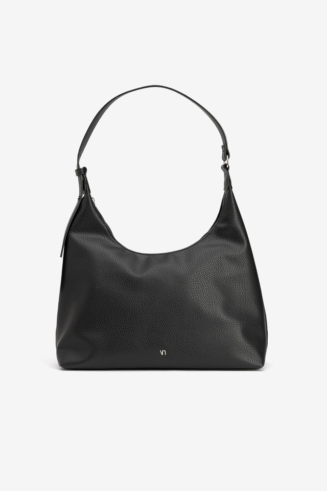 Black Textured Handbag