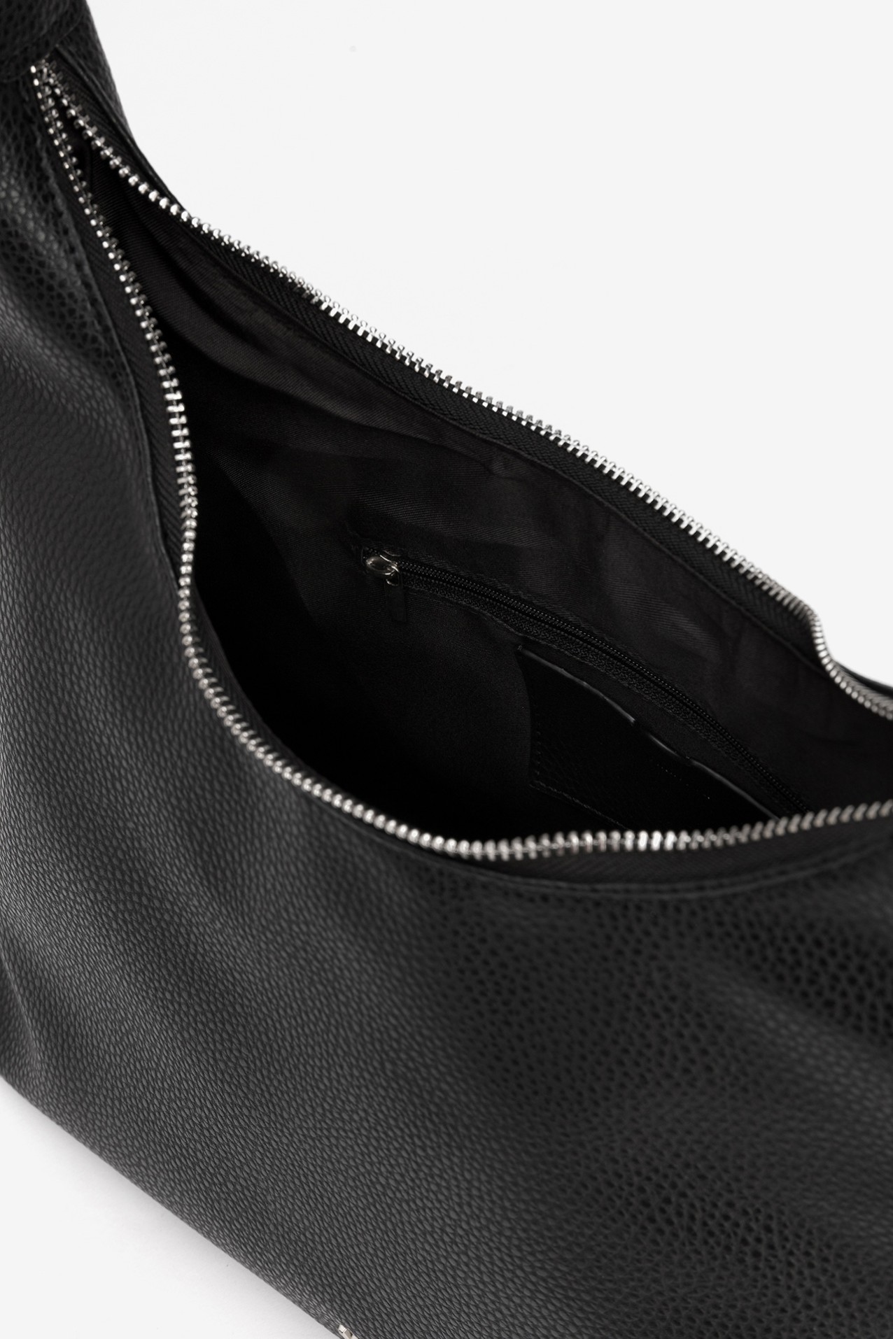 Black Textured Handbag