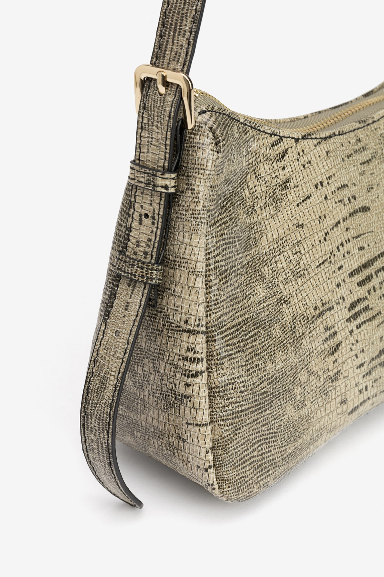 Beige Textured Shoulder Bag
