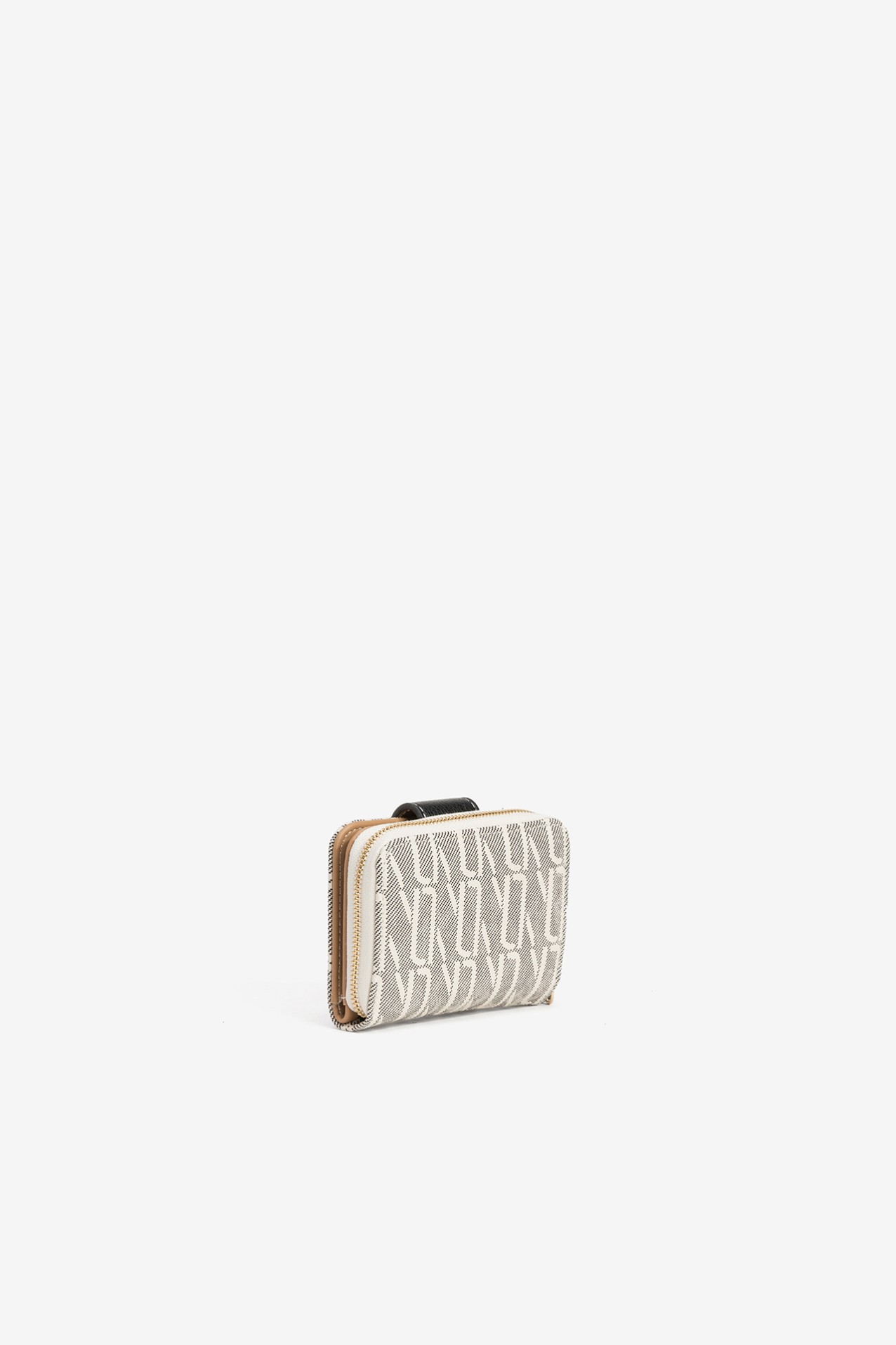 Beige Geometric Coin Purse