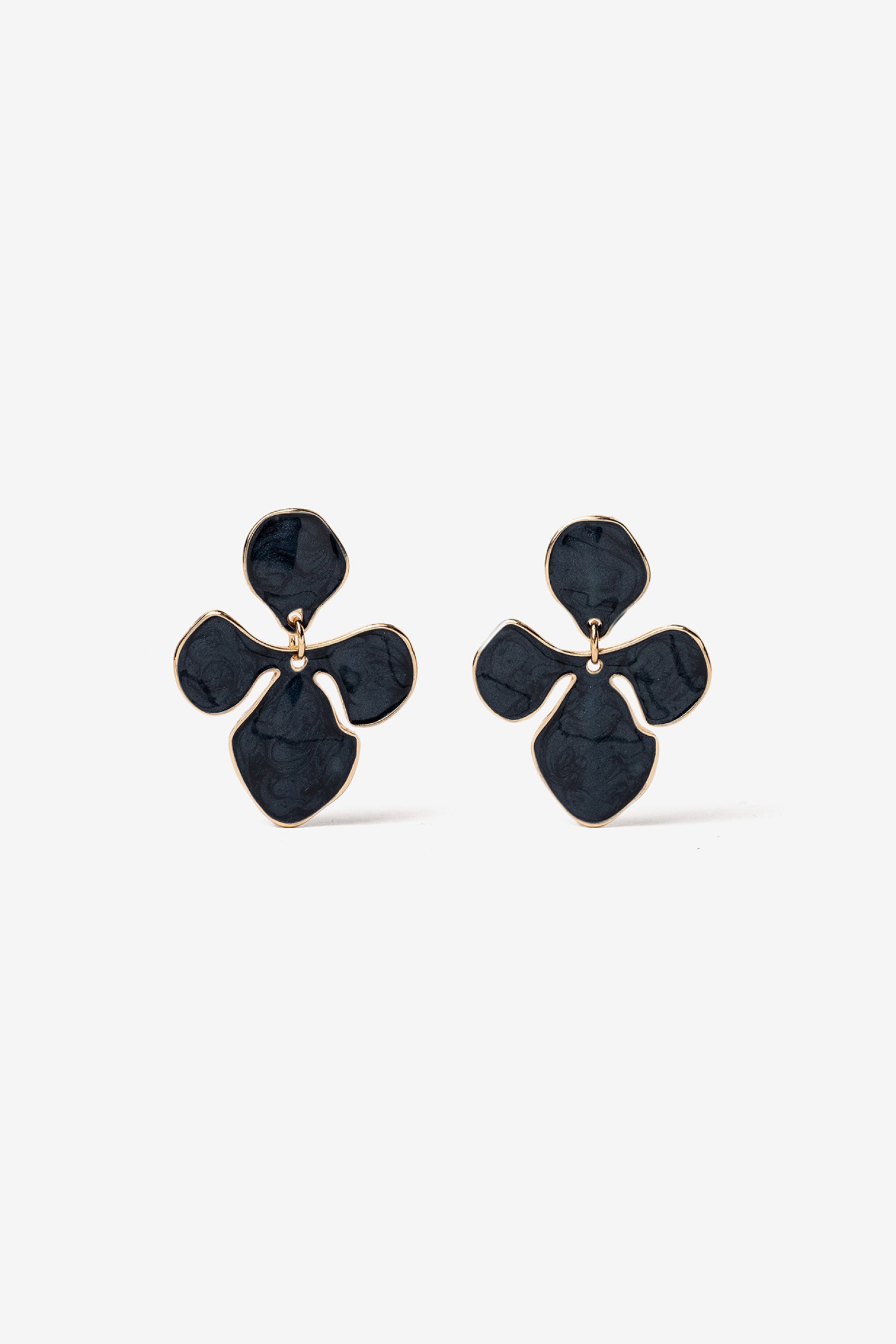 Navy Floral Earrings