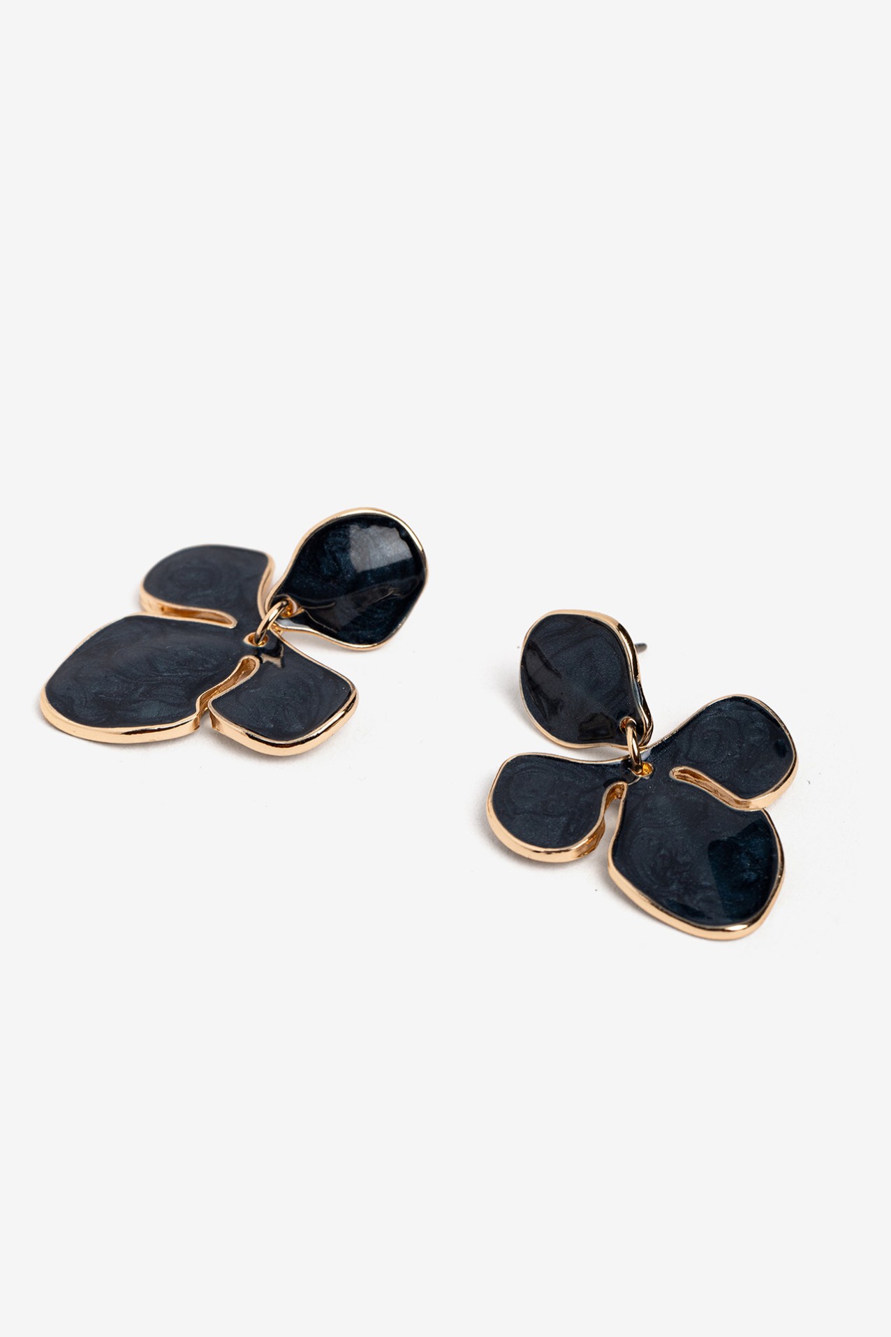 Navy Floral Earrings