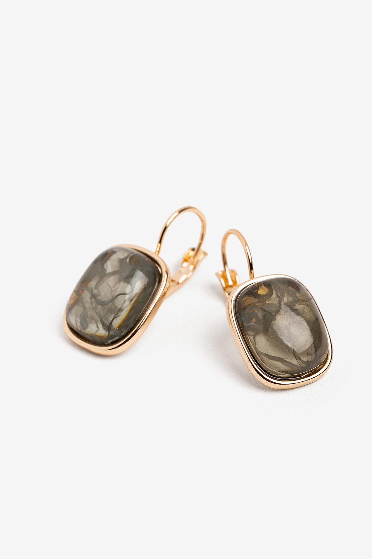 Green Marbled Earrings