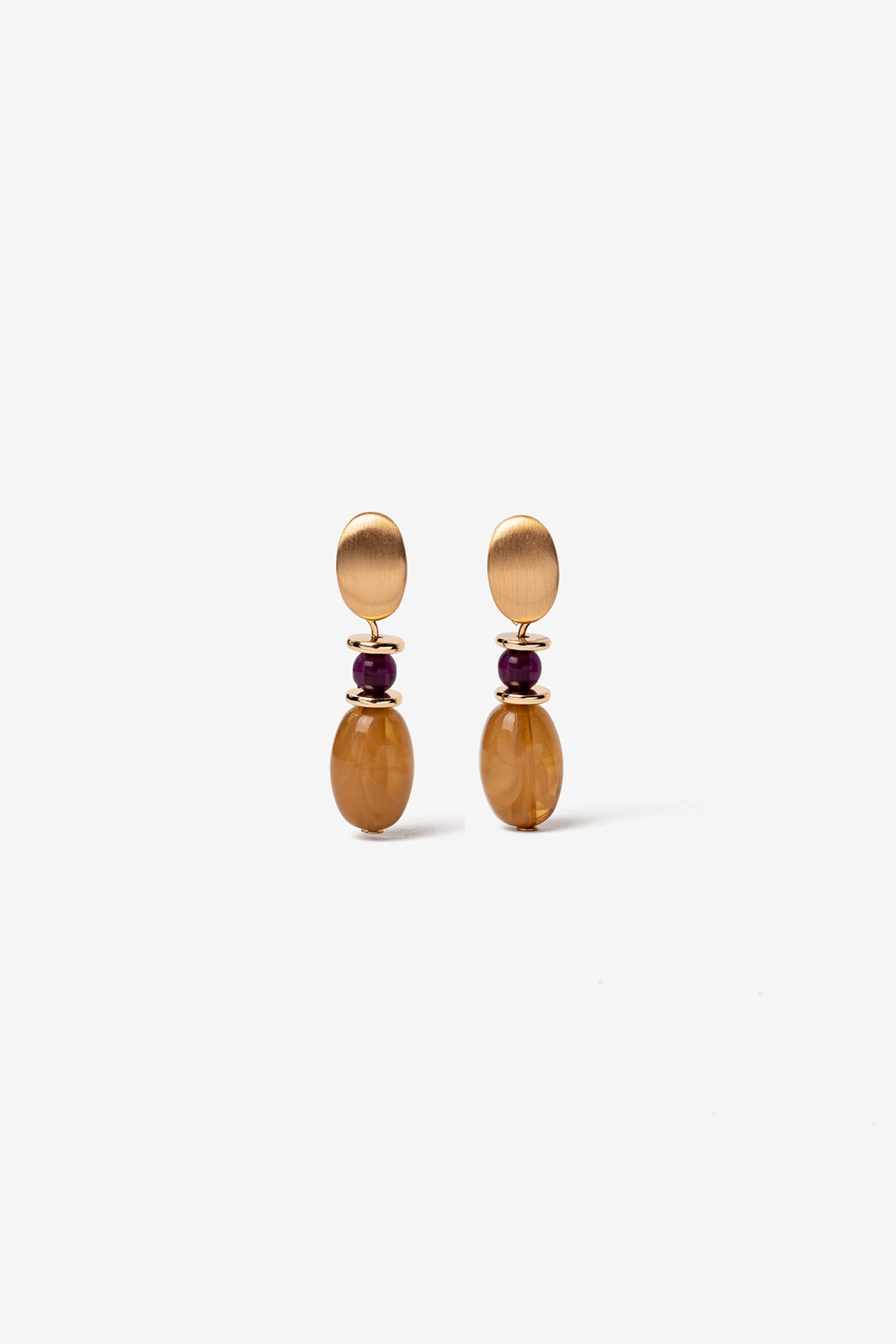 Golden Oval Earrings