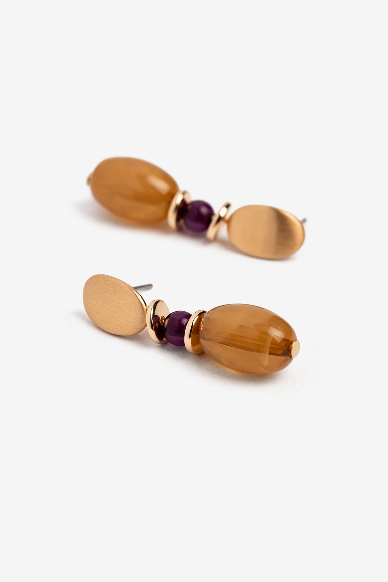Golden Oval Earrings
