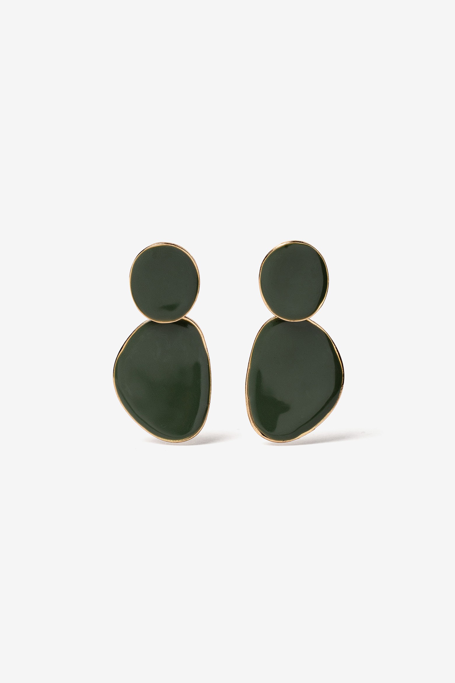 Dark Green Minimalist Earrings