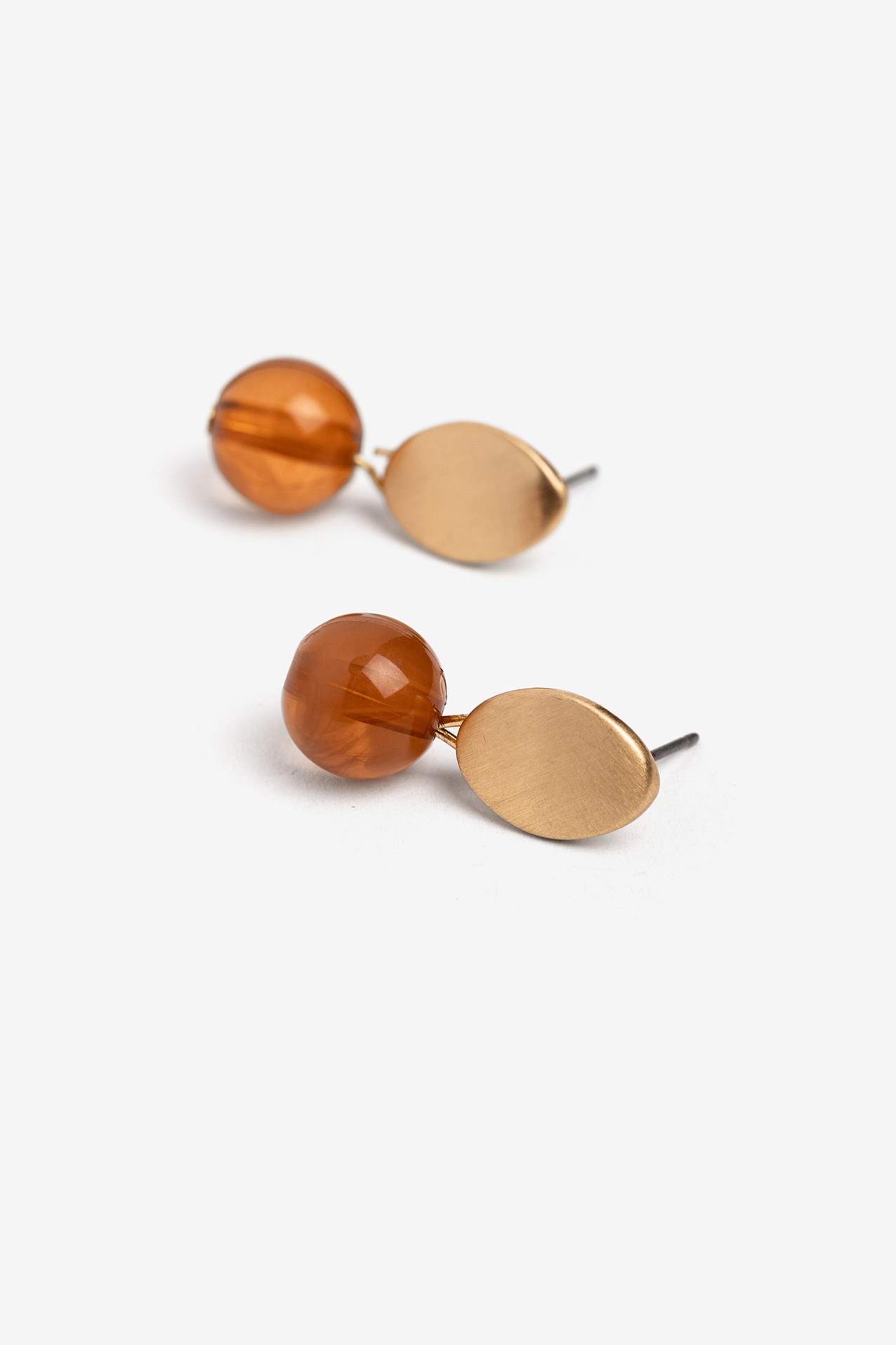 Brown Sphere Earrings