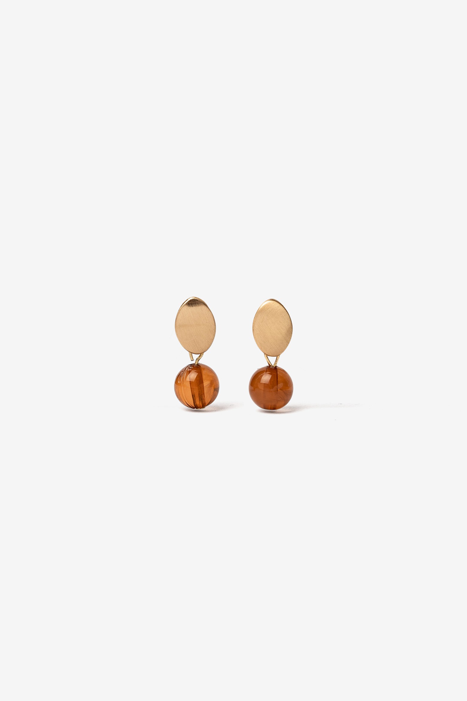 Brown Sphere Earrings